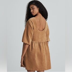 Everlane mini corduroy dress in biscotti